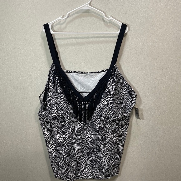 Catherine's swim tankini fringe black and white - Picture 1 of 9